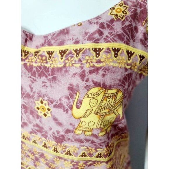 Vintage Elephant Print Set, 90s Wrap Skirt and Top, Elephant Print, Boho Set - Picture 3 of 10